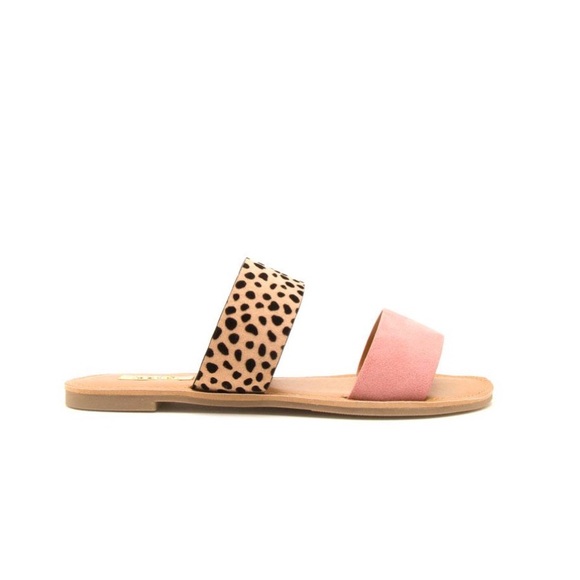 ❗️LAST PAIR❗️Cheetah/ ash rose 2 band slide sandal - Picture 2 of 6